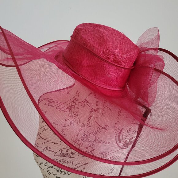Paris Magenta Fascinator Hat – Elegant Organza Headpiece for Wedding & Derby main image 5